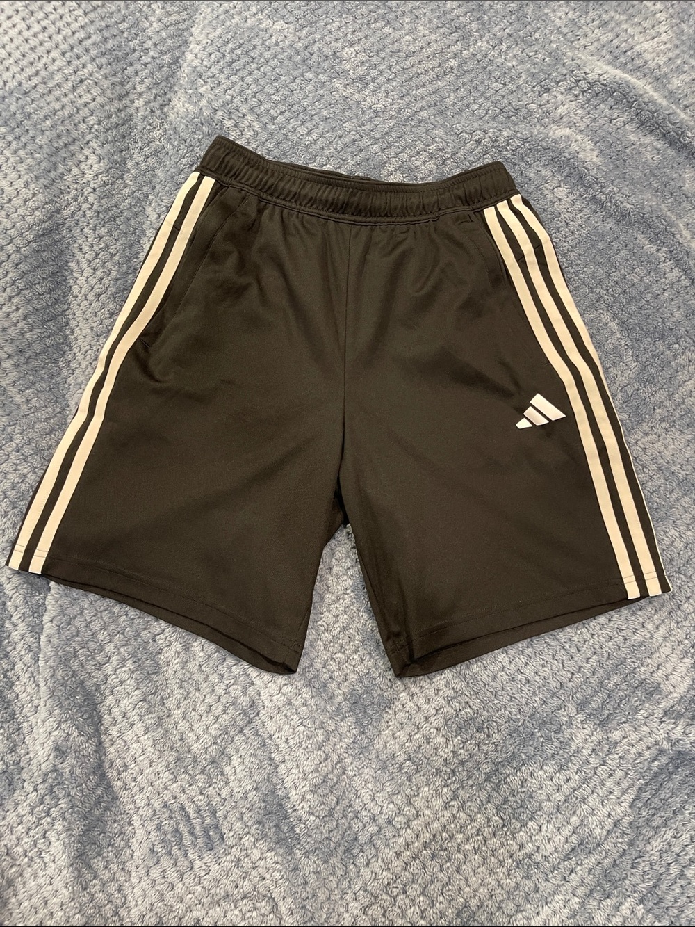 Adidas Men’s Black Athletic Shorts with White Stripes